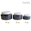 16 oz. Clear Oval PET Jars with White Caps